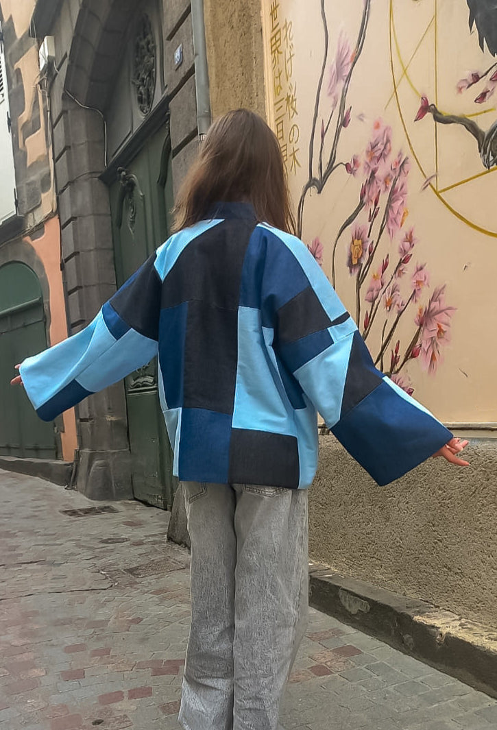 HAORI PATCHWORK BLEU