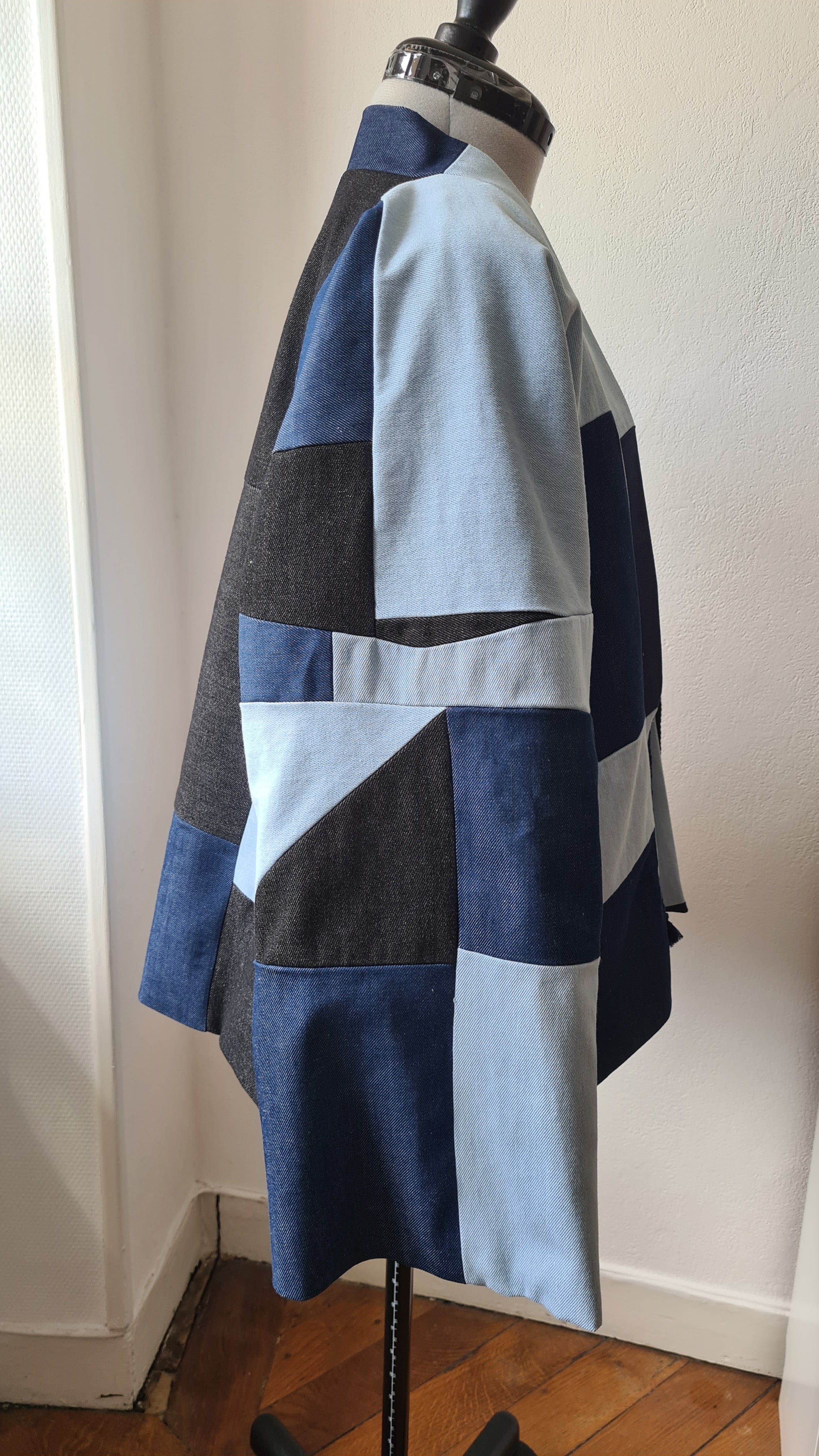 HAORI PATCHWORK BLEU - Ma boutique