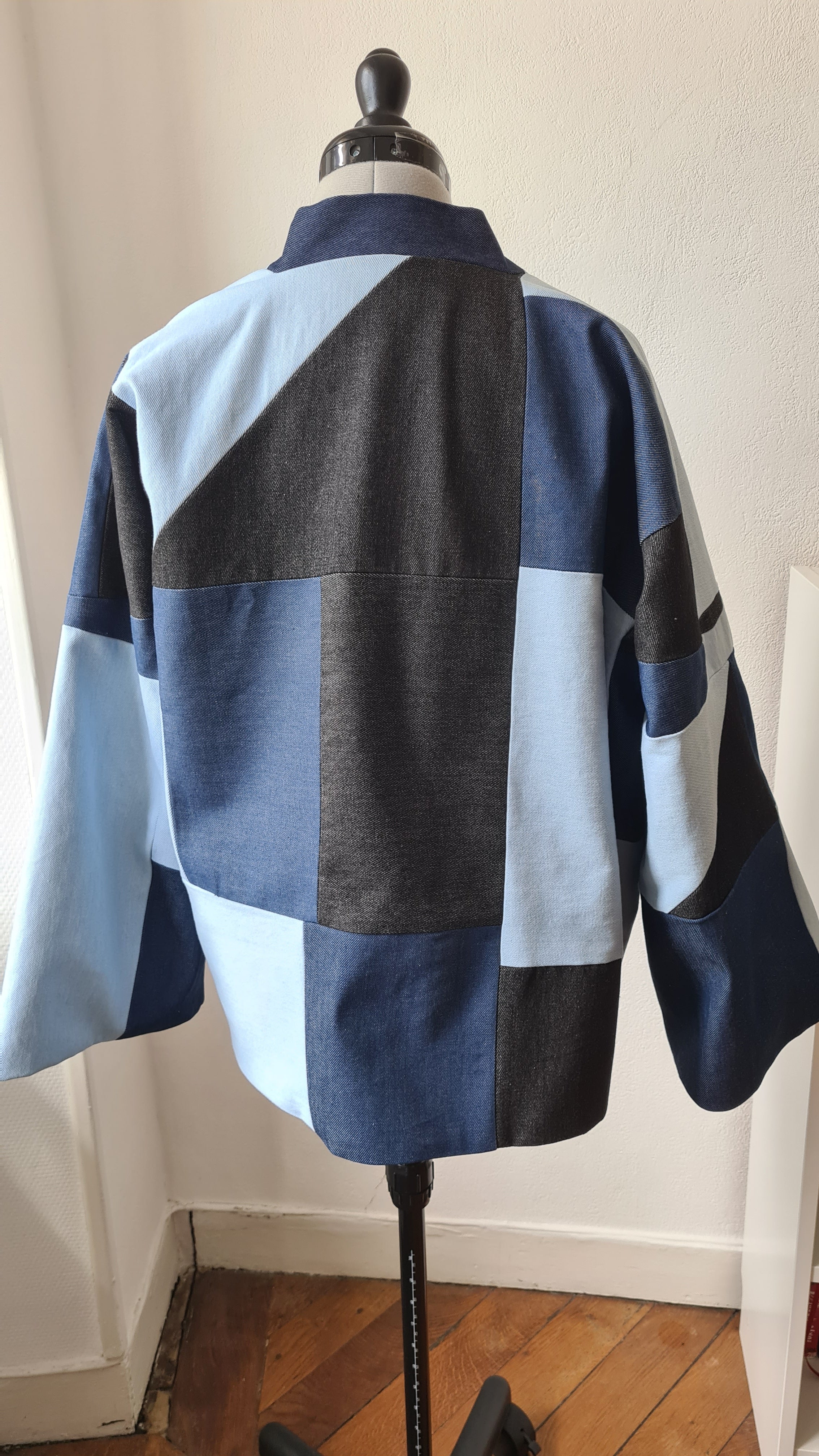 HAORI PATCHWORK BLEU - Ma boutique